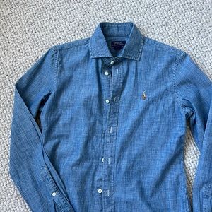 Ralph Lauren  Denim Chambray Shirt Size S Slim Fit.